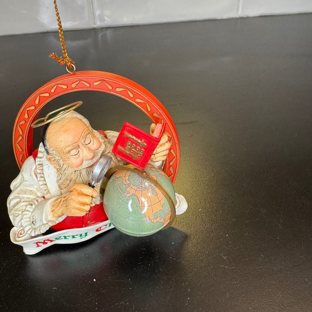 CGC Christmas Ornament 1986 Santa Globe Red Vintage Good Boys List